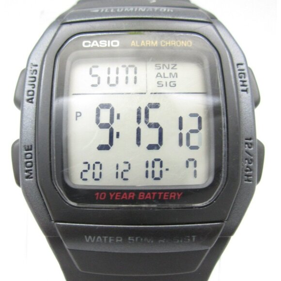 Men Casio Quartz 5 Bar WR Digital  38mm Watch (H994) "New Battery" W-96H - Picture 1 of 10